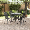 Zestaw do jadalni w ogrodzie 5 pcs Czarny Aluminium