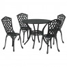 Zestaw do jadalni w ogrodzie 5 pcs Czarny Aluminium
