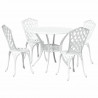 Zestaw do jadalni w ogrodzie 5 pcs Biały Aluminium