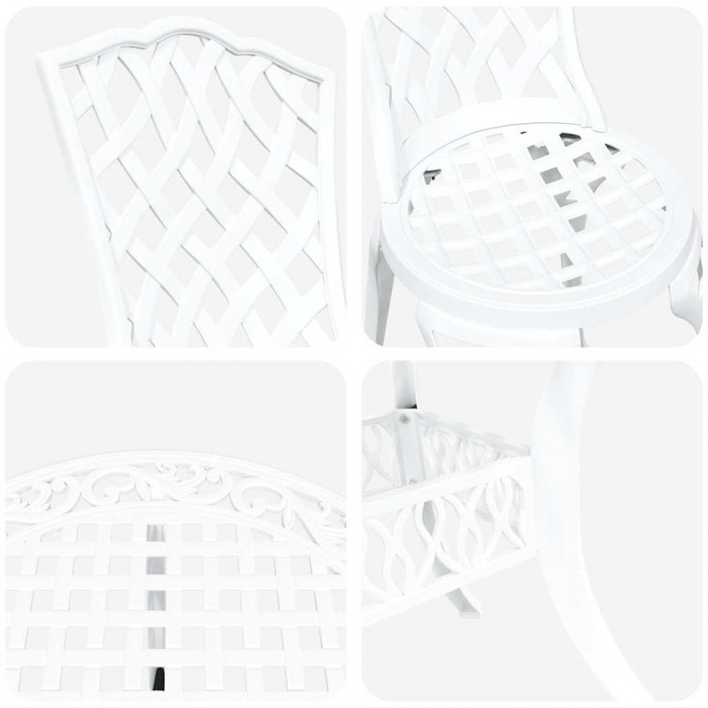 Zestaw do jadalni w ogrodzie 5 pcs Biały Aluminium