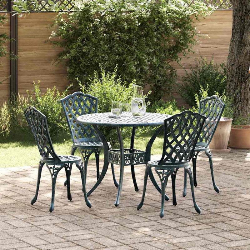Zestaw do jadalni w ogrodzie 5 pcs Zielony Aluminium