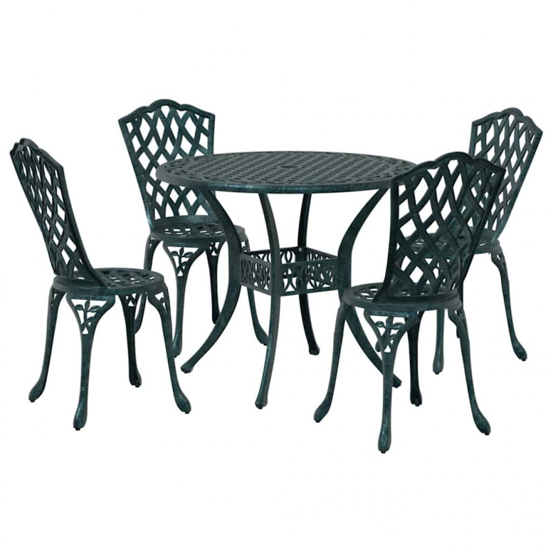 Zestaw do jadalni w ogrodzie 5 pcs Zielony Aluminium