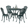 Zestaw do jadalni w ogrodzie 5 pcs Zielony Aluminium