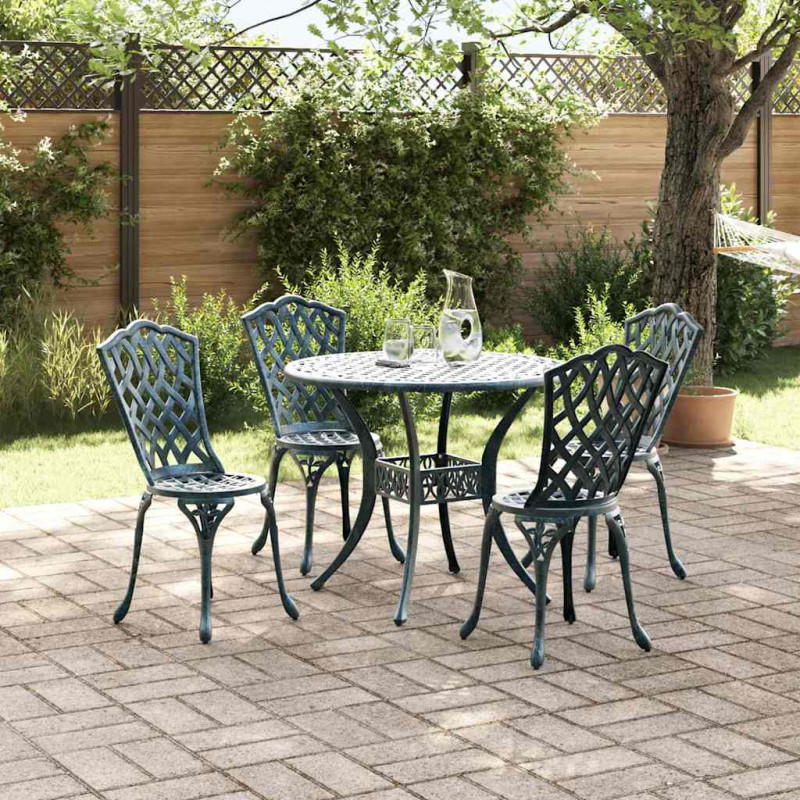 Zestaw do jadalni w ogrodzie 5 pcs Zielony Aluminium