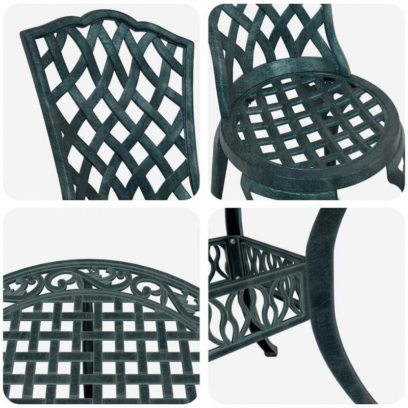 Zestaw do jadalni w ogrodzie 5 pcs Zielony Aluminium