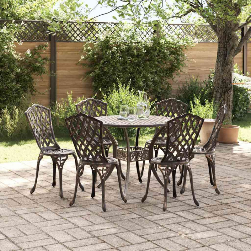 Zestaw do jadalni w ogrodzie 7 pcs kolor bronzu Aluminium