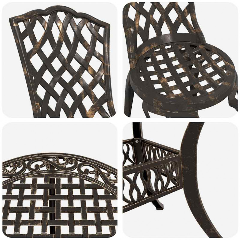 Zestaw do jadalni w ogrodzie 7 pcs kolor bronzu Aluminium