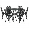 Zestaw do jadalni w ogrodzie 7 pcs Czarny Aluminium