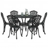 Zestaw do jadalni w ogrodzie 7 pcs Czarny Aluminium