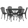 Zestaw do jadalni w ogrodzie 7 pcs Czarny Aluminium
