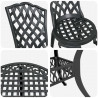 Zestaw do jadalni w ogrodzie 7 pcs Czarny Aluminium