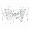 Zestaw do jadalni w ogrodzie 7 pcs Biały Aluminium