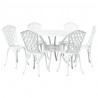 Zestaw do jadalni w ogrodzie 7 pcs Biały Aluminium