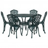 Zestaw do jadalni w ogrodzie 7 pcs Zielony Aluminium