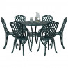 Zestaw do jadalni w ogrodzie 7 pcs Zielony Aluminium