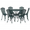 Zestaw do jadalni w ogrodzie 7 pcs Zielony Aluminium