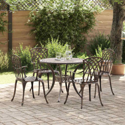 Zestaw do jadalni w ogrodzie 5 pcs kolor bronzu Aluminium