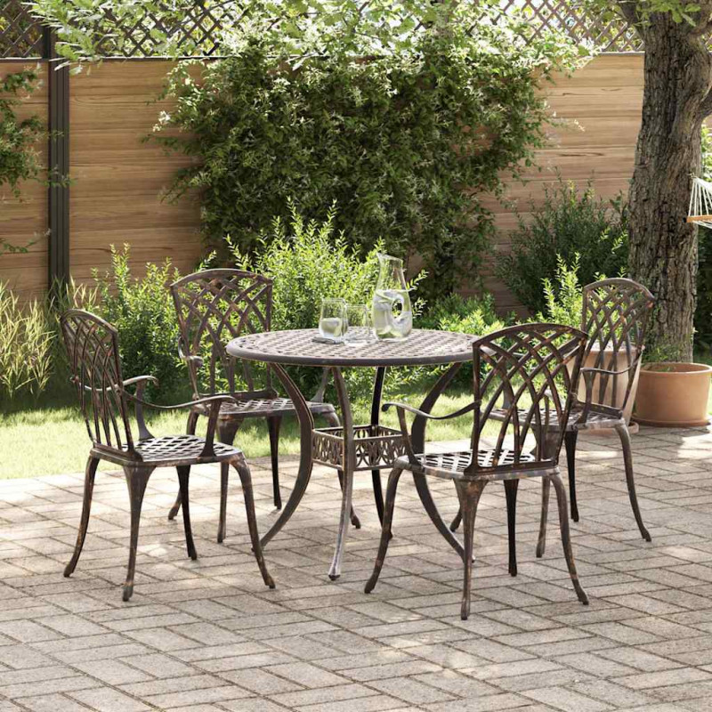 Zestaw do jadalni w ogrodzie 5 pcs kolor bronzu Aluminium