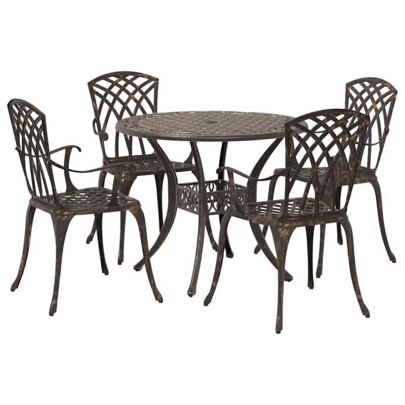 Zestaw do jadalni w ogrodzie 5 pcs kolor bronzu Aluminium
