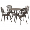 Zestaw do jadalni w ogrodzie 5 pcs kolor bronzu Aluminium