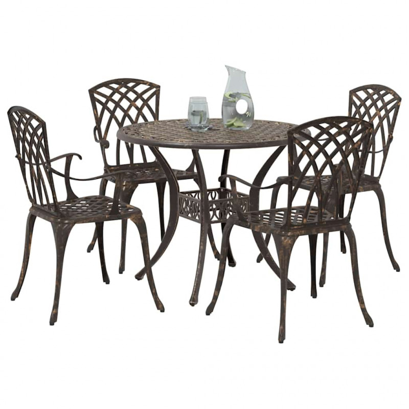 Zestaw do jadalni w ogrodzie 5 pcs kolor bronzu Aluminium