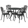 Zestaw do jadalni w ogrodzie 5 pcs Czarny Aluminium