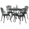 Zestaw do jadalni w ogrodzie 5 pcs Czarny Aluminium