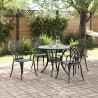 Zestaw do jadalni w ogrodzie 5 pcs Czarny Aluminium