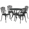 Zestaw do jadalni w ogrodzie 5 pcs Czarny Aluminium
