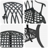 Zestaw do jadalni w ogrodzie 5 pcs Czarny Aluminium