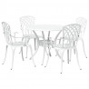 Zestaw do jadalni w ogrodzie 5 pcs Biały Aluminium