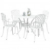 Zestaw do jadalni w ogrodzie 5 pcs Biały Aluminium
