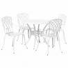 Zestaw do jadalni w ogrodzie 5 pcs Biały Aluminium