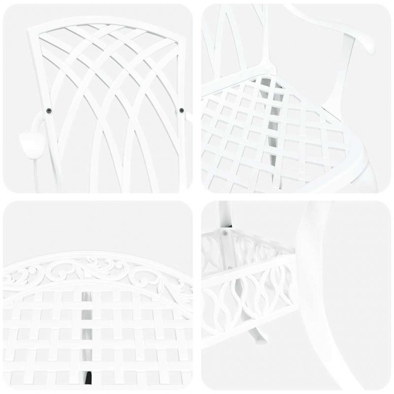 Zestaw do jadalni w ogrodzie 5 pcs Biały Aluminium