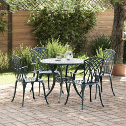 Zestaw do jadalni w ogrodzie 5 pcs Zielony Aluminium