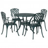 Zestaw do jadalni w ogrodzie 5 pcs Zielony Aluminium
