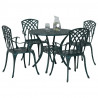Zestaw do jadalni w ogrodzie 5 pcs Zielony Aluminium