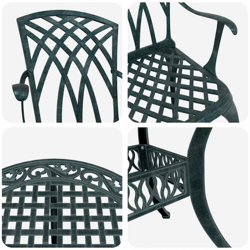Zestaw do jadalni w ogrodzie 5 pcs Zielony Aluminium