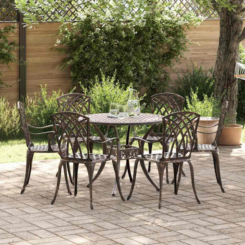 Zestaw do jadalni w ogrodzie 7 pcs kolor bronzu Aluminium