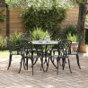 Zestaw do jadalni w ogrodzie 7 pcs Czarny Aluminium