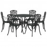 Zestaw do jadalni w ogrodzie 7 pcs Czarny Aluminium
