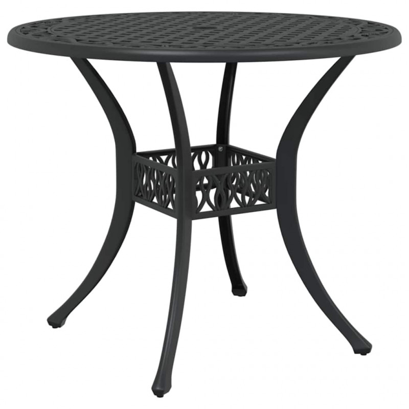 Zestaw do jadalni w ogrodzie 7 pcs Czarny Aluminium