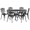 Zestaw do jadalni w ogrodzie 7 pcs Czarny Aluminium