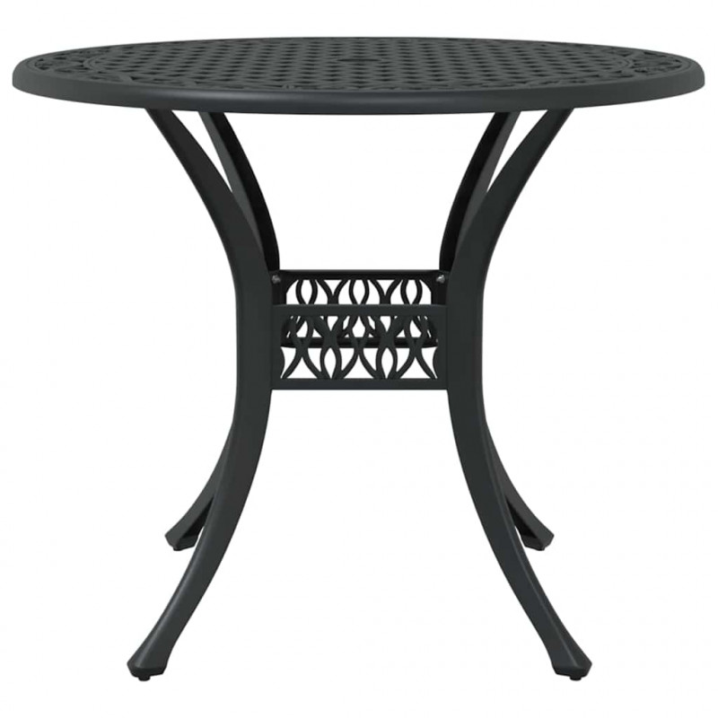 Zestaw do jadalni w ogrodzie 7 pcs Czarny Aluminium