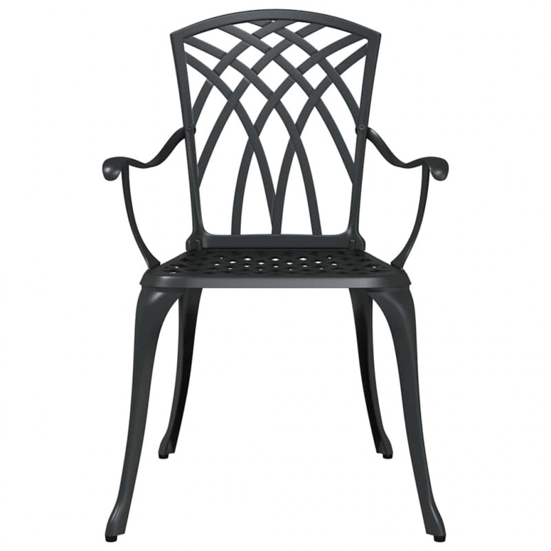 Zestaw do jadalni w ogrodzie 7 pcs Czarny Aluminium