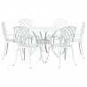 Zestaw do jadalni w ogrodzie 7 pcs Biały Aluminium