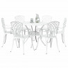 Zestaw do jadalni w ogrodzie 7 pcs Biały Aluminium