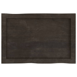 Blat, ciemnobrązowy 60x40x(2-6) cm drewno z naturalną krawędzią