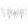 Zestaw do jadalni w ogrodzie 7 pcs Biały Aluminium