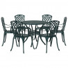 Zestaw do jadalni w ogrodzie 7 pcs Zielony Aluminium